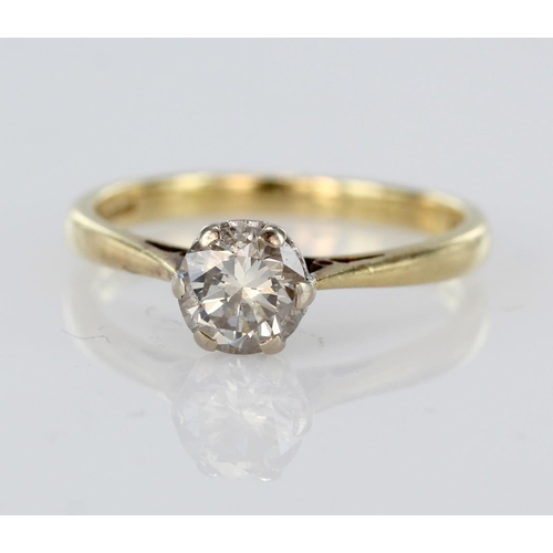 76 - 18ct diamond solitaire ring with a round brilliant cut diamond weighing approx. 0.75ct in a 18ct whi... 