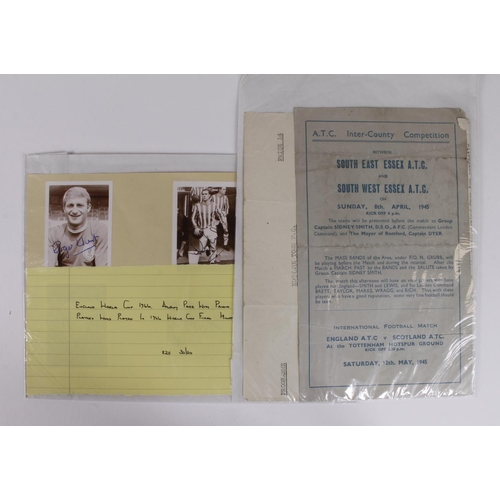 1016 - Wartime Edgeware v RAPC (Royal Army Pay Corps) large single sheet for match in Middlesex Senior Leag... 