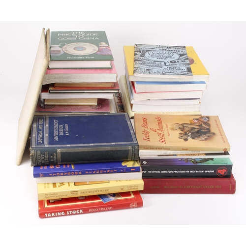 1026 - Banana box housing vast accumulation of reference books encompassing all forms of collectables, main... 