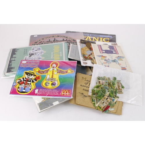 1059 - Novelty ephemera, cut outs, make your own, puzzles, etc  in box  (approx 18 items)