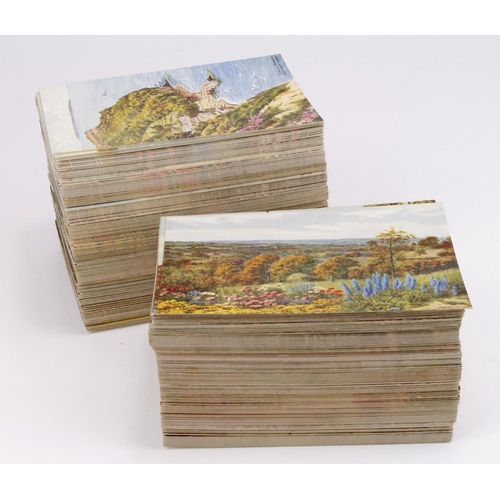 514 - Art cards, topographical, various artists 'Oilchrome' finish, duplication (approx 525 cards)