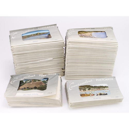 517 - Camera colour postcard packets, 8 cards per pack, assorted resorts, 100 packets housed in 2 boxes (a... 