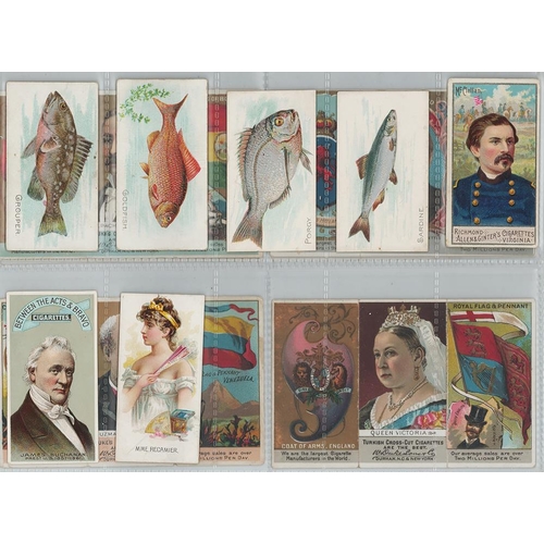 714 - U.S.A. issues, small selection in pages, issuers Duke, Hall, Allen & Ginter, Kinney & American Tobac... 