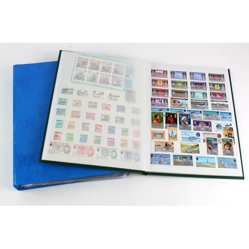 96 - Commonwealth and World mix in well filled blue binder on stocksheets cat £2500+. With a green stockb... 