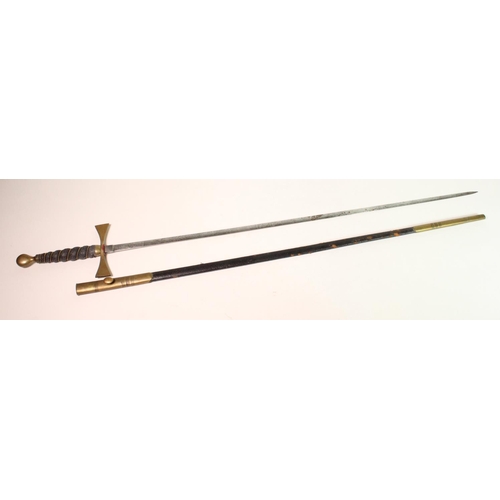 1037 - Knights Templar Court Sword, slim blade 28