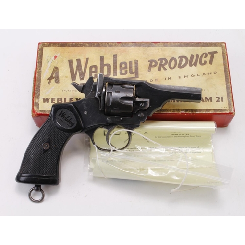 1056 - Revolver, a .38 Cal WW2 Webley MkIV converted for military (?) use as a blank firing gun. Barrel 3