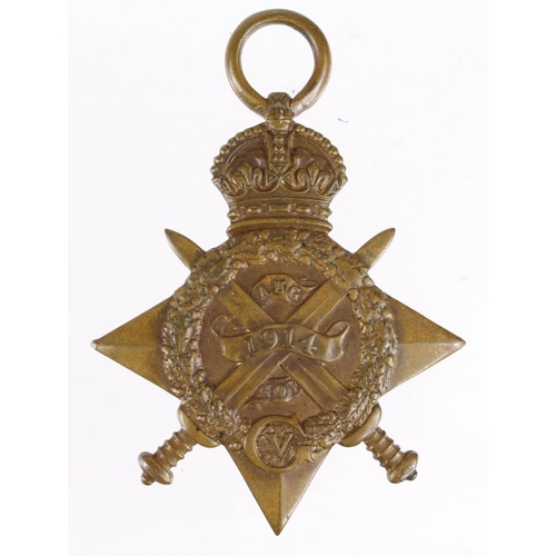 1077 - 1914 Star named TS-911 Dvr C Faulkner ASC. Served with Lahre Res Park ASC, and later 2/8 London Regt... 