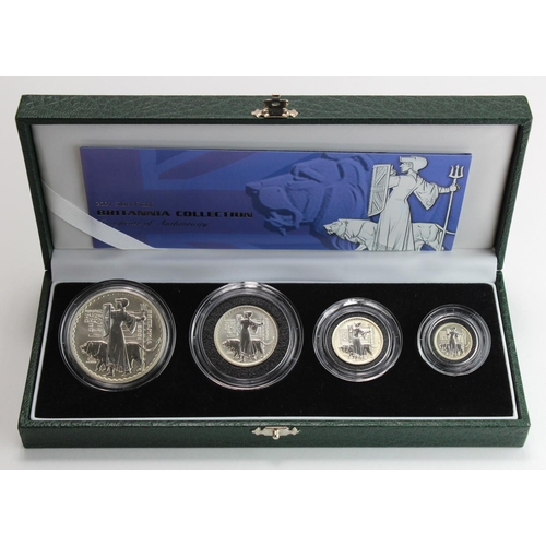 122 - Britannia four coin silver set 2001 aFDC boxed as issued