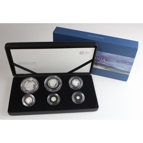 124 - Britannia six coin silver set 2018 FDC boxed as issued