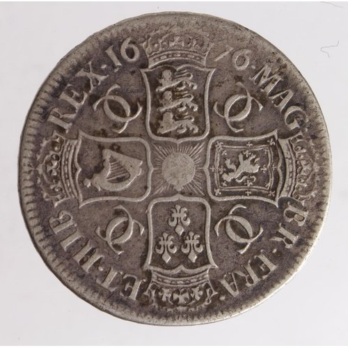 125 - Crown 1676 V.Octavo, Fine, three test marks obverse rim.