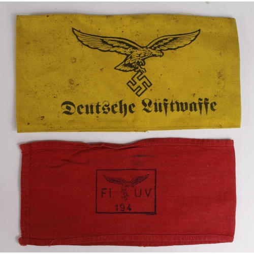 1458 - German Luftwaffe Flak helpers armbands.