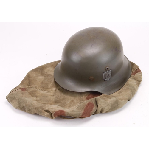 1492 - German Nazi Helmet and camo cover