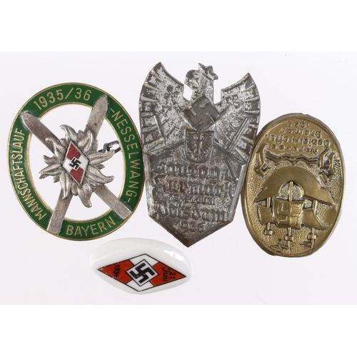 1493 - German Nazi Hitler Youth Badge and other Day Badges. (4)