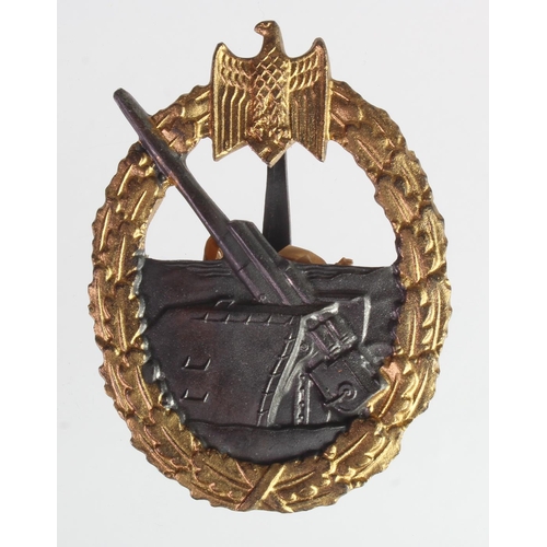 1594 - German WW2 Coastal Artillery War badge.