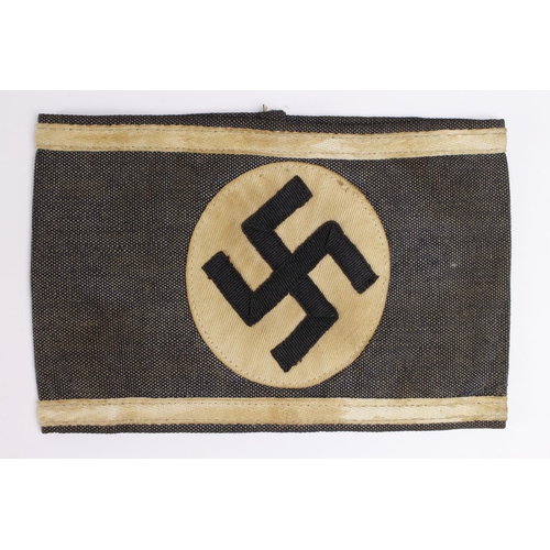 1598 - German WW2 Funeral armband (Black and white only) unusual, service wear.