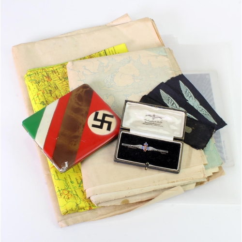 1602 - German WW2 items recovered from an Air Field, inc a Nazi cigarette case which has been inscribed ins... 