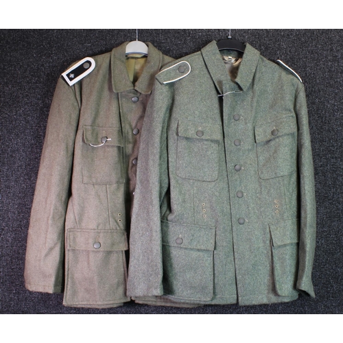 1625 - German WW2 soldiers service jackets two of ideal for re enactor