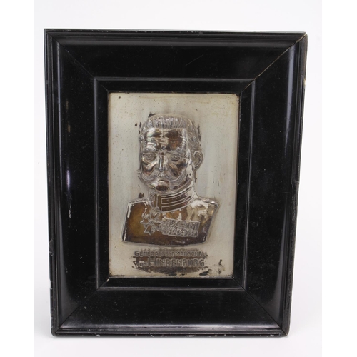 1659 - Imperial German memorial ? plaque in black frame 'Generalfeldmarschall von Hindenburg'. 10.5