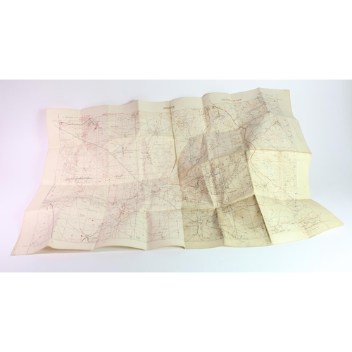 1971 - WW1 trench map Monchy trenches corrected 17-7-18 cotton backed in good condition some light age wear... 