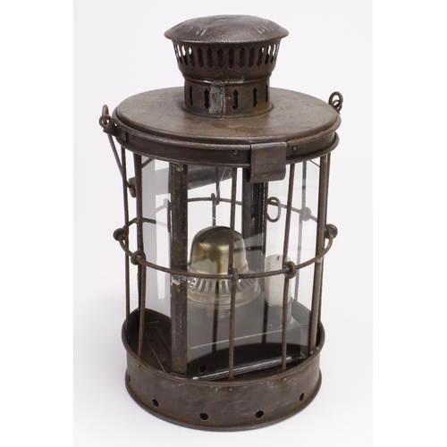 1975 - WW1, 1917 dated Trench Lantern. Appears complete, but glass damaged. Sold As Seen. (Buyer collects)