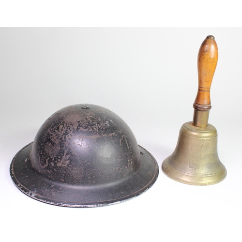 1988 - WW2 home front ARP helmet with ARP hand bell.