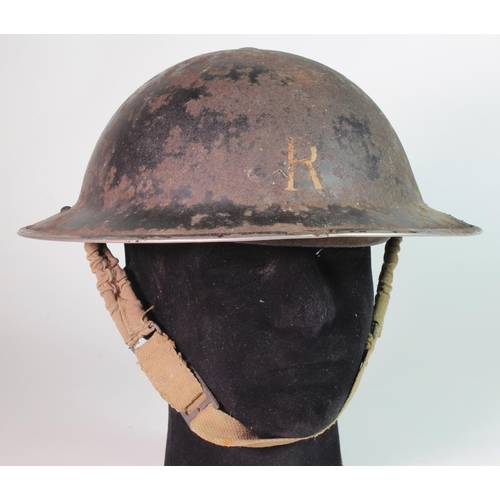 1989 - WW2 Home Front helmet R (Rescue) stencilled inside Albert Dolphin Hospital.