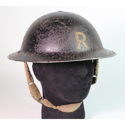 1990 - WW2 Home Front helmet R (rescue)stencilled inside Albert Dolphin Hospital.