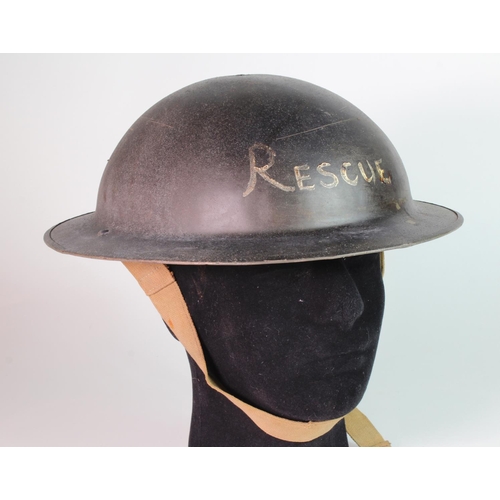 1991 - WW2 Home Front Helmet RESCUE stencilled inside Albert Dolphin Hospital.