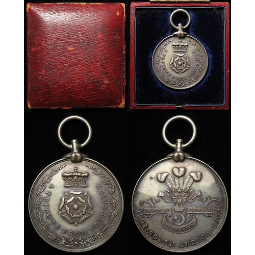 2006 - Yorkshire Tribute Medal for 3rd Yorkshire Imperial Yeomanry, South Africa 1901 - 1902. Named to edge... 