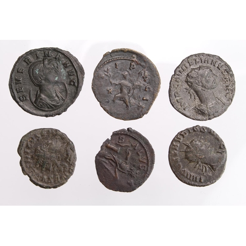 460 - Roman Imperial (6) antoniniani: Claudius II Gothicus Victory rev. VF-GVF, Quintillus Mars reverse, w... 