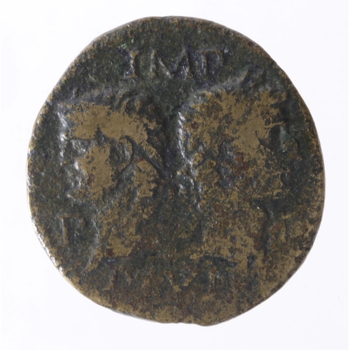 466 - Roman Imperial, Augustus and Agrippa AE dupondius, Colonia Nemausus (Nimes, Gaul) mint after 10 AD, ... 