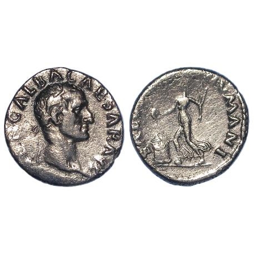 474 - Roman Imperial, Galba silver denarius, Rome 68-69 AD, Salus reverse, 'SALVS GEN HUMANI' (legend part... 