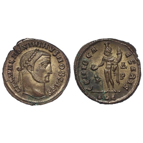 485 - Roman Imperial, Maximinus II Daia AE follis (some silvering) Alexandria 309-10 AD, Genius reverse, E... 