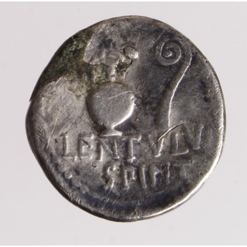 501 - Roman Republican Tyrannicide, Gaius Cassius Longinus (committed suicide 42 B.C.), plated silver dena... 