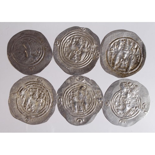 509 - Sassanian Silver Drachms (6) mixed grade.