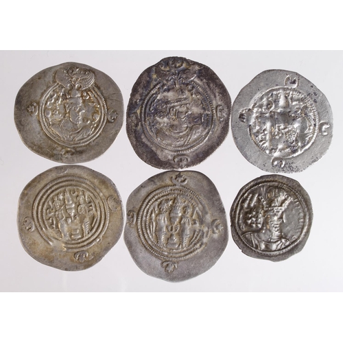 511 - Sassanian Silver Drachms (6) mixed grade.