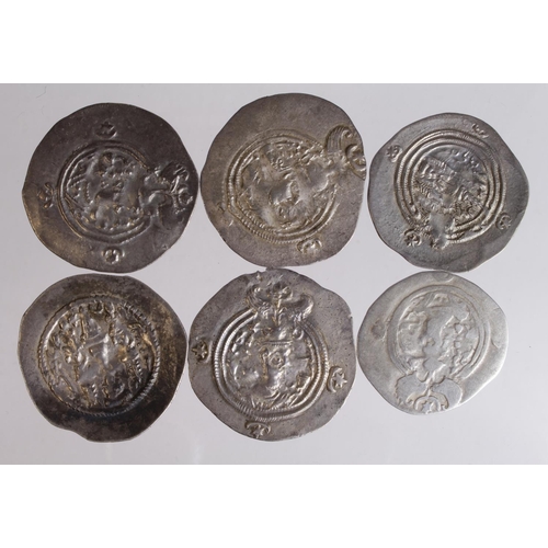 512 - Sassanian Silver Drachms (6) mixed grade.