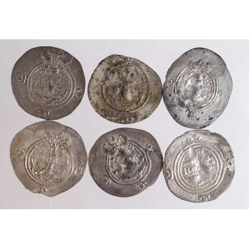 513 - Sassanian Silver Drachms (6) mixed grade.