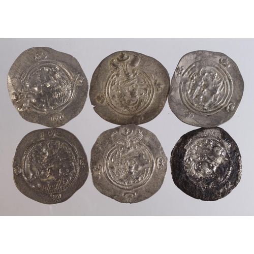 514 - Sassanian Silver Drachms (6) mixed grade.