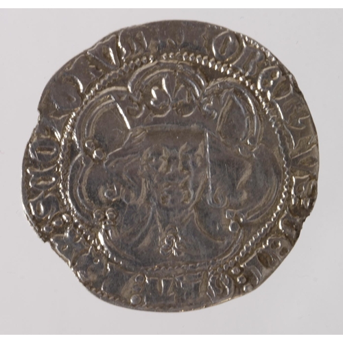 517 - Scotland, Robert III Groat, Edinburgh, S.5164, cleaned ex-mount (chipped) F-GF