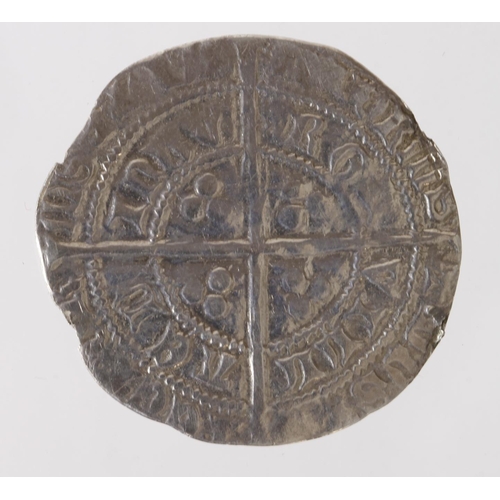 517 - Scotland, Robert III Groat, Edinburgh, S.5164, cleaned ex-mount (chipped) F-GF