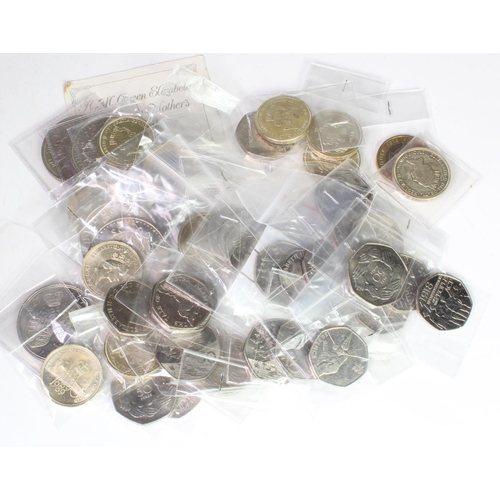 595 - GB Decimal Commemoratives: £5 x6, £2 x13, and 50p x30.