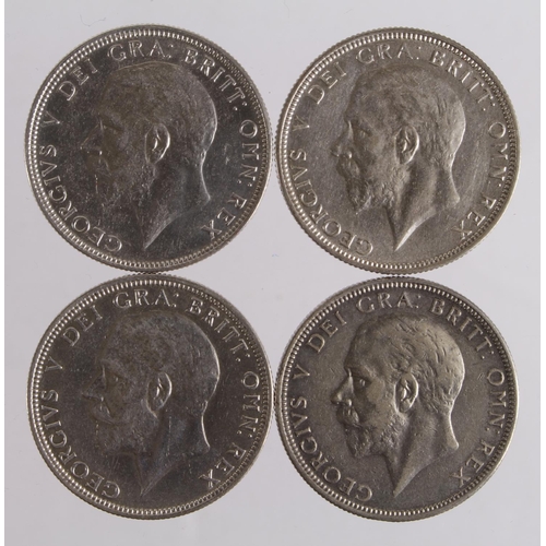 627 - GB Florins (4): 1930 nEF, 1931 GVF, 1932 GVF, and 1933 nEF