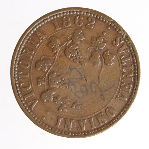 830 - Australian 19thC Penny Token: T. Stokes, Melbourne 1862, F/GF, faint ink number rev.