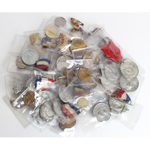 847 - British Commemorative Medals etc (46) 19th-20thC mostly base metal, a couple silver.