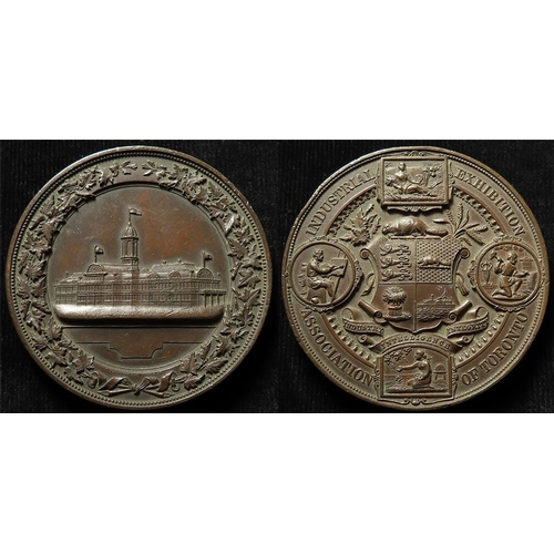 854 - Canadian Exhibition Medal, bronze d.64mm: Industrial Exhibition, Association of Toronto (19thC), med... 