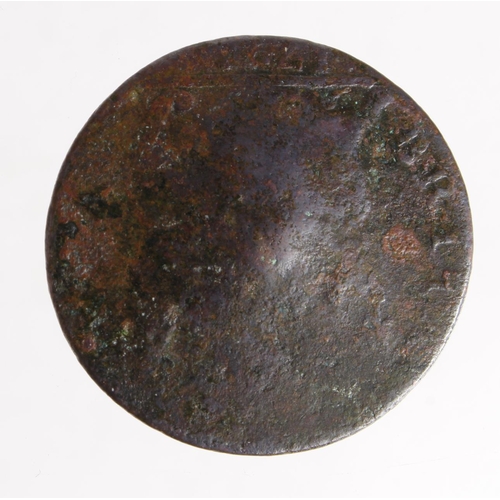 866 - Countermarked Coin: George III Halfpenny or 'evasion' 1775(?) countermarked 'H&C F' obverse with a l... 