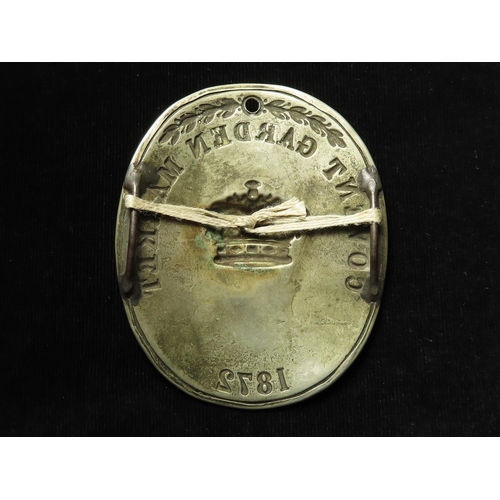 867 - Covent Garden Market 1872 large white metal Porter's Arm Badge No. 267