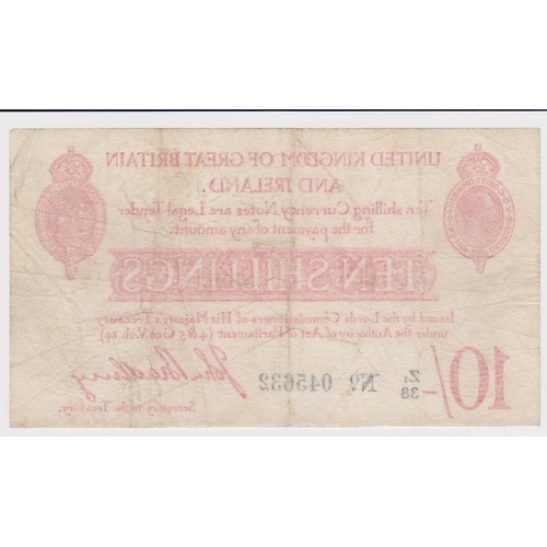 10 - Bradbury 10 Shillings issued 1915, LAST SERIES prefix 'Z1', serial Z1/38 045632 (T13.2, Pick348a) pi... 