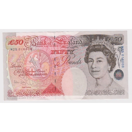 18 - Bailey 50 Pounds issued 2006, serial M25 016008 (B404, Pick393a) good EF